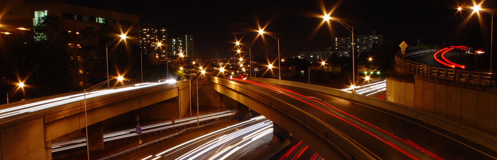 Vineyard Street overpass at night